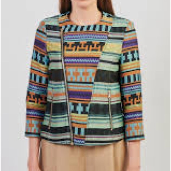 MSGM | Aztec Embroidered Biker Jacket, Size 6 - Picture 11 of 11